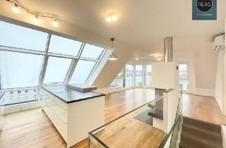 Maisonette kaufen in 1020 Wien, Bis Feb. 2028 befristet vermietete klimatisierte Dachgeschoss Maisonette mit 2 Terrassen und Kamin nahe Uno City!