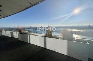 Wohnung kaufen in Wagramer Straße 2/1410 + 1411, 1220 Wien, Außergewöhnlicher Balkon, Sonne fast den ganzen Tag, Ausblick wohin das Auge reicht: Neubau Erstbezug DANUBEFLATS
