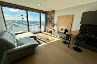 Wohnung mieten in Donau, 1220 Wien, Möbliertes Apartment im 42. Stock mit Weitblick auf die Donau! Pool, Spa und Fitness inklusive!