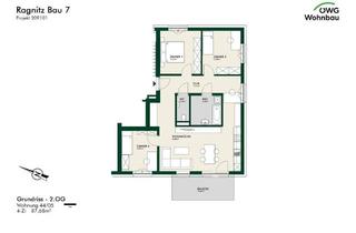 Wohnung mieten in Gundersdorf 44/5, 8413 Ragnitz, Erstbezug - Lichtdurchflutete 4-Zimmer-Wohnung im obersten Geschoss mit Balkon - geförderte Miete - 4 Zimmer