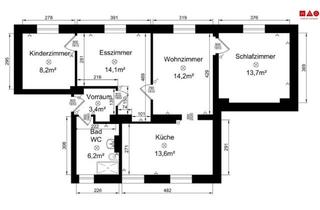 Wohnung mieten in Franz-Schuhmeier-Straße, 4400 Steyr, Ein Zuhause zum Verlieben: lichtdurchflutete Räume, ein durchdachter Grundriss & viel Platz für Familien – teilsanierte 4-Zimmer-Wohnung mit sonnigem Weitblick!