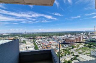 Wohnung mieten in Modecenterstraße, 1030 Wien, WEITBLICK garantiert: Modern möblierte 2-Zimmer-Wohnung mit Klima im One-Tower mit Pool und vielen Extras im Haus!