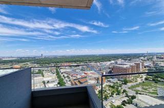 Wohnung mieten in Modecenterstraße, 1030 Wien, WEITBLICK garantiert: Modern möblierte 2-Zimmer-Wohnung mit Klima im One-Tower mit Pool und vielen Extras im Haus!