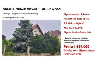 Haus kaufen in Schippergasse 11, 1210 Wien, Enfamilienhaus mit 600qm Grund + Pool Direkt vom Eigentümer Provisionsfrei