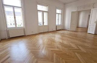 Wohnung mieten in Möllwaldplatz, 1040 Wien, MÖLLWALDPLATZ, U1-Nähe, 133 m2 Altbau mit Loggia, 3 Zimmer, Extraküche, 2 Loggia, Wannenbad, Parketten, 1. Liftstock