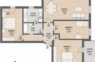 Wohnung mieten in 8401 Kalsdorf bei Graz, Großzügige 4-Zimmer-Wohnung mit Loggia I Nähe Copacapana & Schwarzl-See