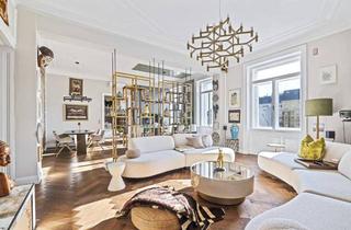 Wohnung kaufen in Linke Wienzeile, 1060 Wien, The essence of Vienna - Exklusives Altbaujuwel am Naschmarkt – 167 m² zeitlose Eleganz, kuratierte Designkunst und Blick auf Wiens neuen Naschpark
