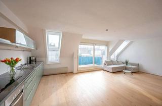 Maisonette kaufen in 1150 Wien, Charmante DG-Maisonette: 3 Zimmer mit Balkon, Garagenplatz zur Miete im Haus