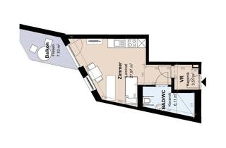Wohnung mieten in Waltendorfer Hauptstraße, 8010 Graz, Helle 1-Zimmer-Wohnung im hochwertigen Neubau
