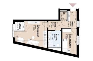 Wohnung mieten in Andritzer Reichsstraße 73, 8045 Graz, Geförderte Neubauwohnung mit Loggia, 1. Stock, 46 m², 2 Zimmer