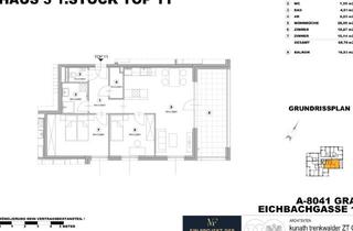 Wohnung mieten in Murpark, 8041 Graz, Neuwertige 3-Zi-Wohnung mit Balkon in Graz, 68m², Fußbodenheizung, Aufzug, Wohnküche!