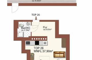 Wohnung mieten in Mühlsangergasse 8/Top 26/DG, 1110 Wien, GROßGACONNIERE mit Küchenzeile um NUR € 593,00 inkl. BK und Mwst