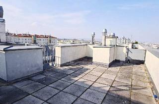 Wohnung mieten in Holbeingasse, 1100 Wien, TOPGELEGENHEIT, Fernblick, 61 m2 Dachgeschoß mit 48 m2 Terrasse, Wohnküche, 1 Zimmer, Wannenbad, Parketten, Holbeingasse