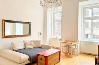 Wohnung kaufen in Josefstädter Straße / Hamerlingplatz, 1080 Wien, Bestlage beim Hamerlingplatz! Sonnige und möblierte 2-Zimmer-Altbau-Wohnung in Vorstadthaus