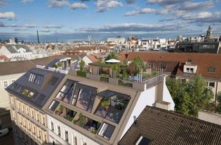 Penthouse kaufen in Blattgasse 11, 1030 Wien, DG-ERSTBEZUG mit 6 Zimmern | Gesamte Etage | Zwischen Stadtpark und Prater | Ca. 23 m² Freiflächen | Ost/West-Ausrichtung | Repräsentatives Haus