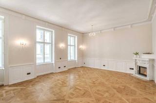 Wohnung mieten in 1010 Wien, Luxuriöse 2-Zimmer-Altbauwohnung mit Balkon & Kamin in Bestlage