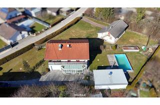 Einfamilienhaus kaufen in 9065 Ebenthal, Wohnen wie im Urlaub: Haus mit Pool, viel Grün & Privatsphäre in Ebenthal