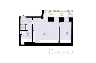 Wohnung mieten in Millergasse, 1060 Wien, Erstbezug ab August! Moderne 2-Zimmer-Wohnung nahe Westbahnhof zu vermieten!