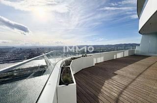 Wohnung kaufen in Wagramer Straße, 1220 Wien, Traum-Apartment mit Rundumblick und 86 qm Balkon . Gym, Sauna, Pool, Bar, Restaurant & Lounges