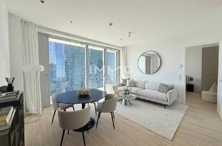 Maisonette mieten in 1220 Wien, 2-Zimmer-Panoramawohnung im 48. Stock mit Abendsonne und Weitblick bis Kahlenberg und Leopoldsberg