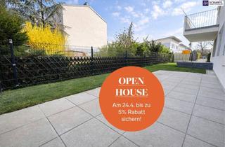 Wohnung kaufen in Weglgasse, 2320 Schwechat, OPEN HOUSE 24.4.! Bis zu -5% Rabatt sichern! Grün I Urban I Chic: Exklusive 4-Zimmer-Gartenwohnung im Herzen von Schwechat! Nachhaltig, hochwertig und überraschend ruhig!