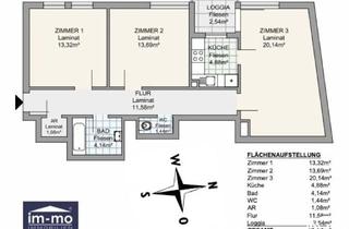 Wohnung kaufen in 2700 Wiener Neustadt, Gemütliche 3-Zimmer-Wohnung mit Loggia und Stellplatz unter Dach - Ruhelage - Topsaniert