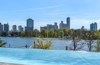 Villen zu kaufen in Donau, 1220 Wien, Architektenvilla mit Infinity Pool und Blick auf die Wiener Skyline