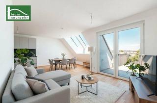 Wohnung kaufen in Donaufelder Straße, 1220 Wien, DEN BLICK SCHWEIFEN LASSEN.... traumhafte DG-Wohnung mit Terrasse und Küche im Erstbezugs-Neubau in Hofruhelage