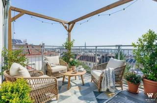 Wohnung kaufen in 1060 Wien, Großzügige Dachgeschosswohnung in Bestlage mit drei Terrassen und Fernblick über den Süden - Nähe Haus des Meeres | U3 Neubaugasse