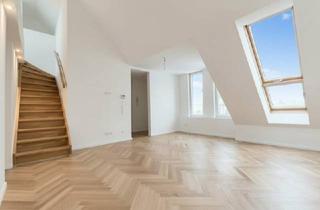 Wohnung kaufen in 1150 Wien, Traumhafte Dachgeschosswohnung mit Terrasse nach Süd/Westen und Weitblick - Klimaanlage - 4 Zimmer - Küche extra