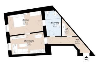 Wohnung mieten in Vordernberger Straße, 8700 Leoben, Charmante Altbauwohnung mit Wohnküche und Schlafzimmer im 1. Stock