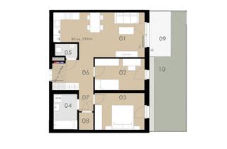 Wohnung mieten in Dr. Wilhelm Steingötter Straße 25, 3100 Sankt Pölten, Moderne 3-Zimmer-Neubauwohnung mit Garten & Terrasse – Erstbezug, provisionsfrei
