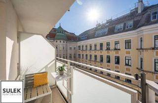 Wohnung mieten in 1040 Wien, Helle, klimatisierte und möblierte Stadtwohnung: 2 Zimmer + Küche + Balkon (Abendsonne!) nahe U1 ab 1.8.26