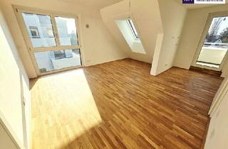 Wohnung kaufen in Khuenweg, 1220 Wien, Lebensqualität mit Zukunftspotential! Ab ins Dachgeschoss! Klimaaktiv Bronze + Ideal zur Vermietung + Perfekte Raumaufteilung + Hochwertige Ausstattung + Nachhaltig! TOP Neubau-Projekt mit naturnahen Gewässern ums Eck!