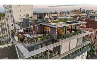 Penthouse kaufen in Donaukanal, 1020 Wien, PENTHOUSE ohne SCHRÄGEN mit Vollverglasung und Wellnessterrasse inkl. Sauna und Blick über Wien - außergewöhnliche RARITÄT mit 2x Tiefgaragenplätzen im Haus / Kaufpreis inkl. LUXUS-Möblierung