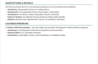 Wohnung mieten in Haidach 14, 5204 Straßwalchen, Erdgeschosswohnung mit großem Garten