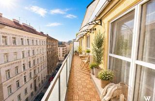 Wohnung kaufen in Naschmarkt, 1060 Wien, Helle 3-Zimmer-Wohnung mit 17m2 Terrasse nahe Naschmarkt | Klima | 3 Gehminuten U4xU2 Pilgramgasse
