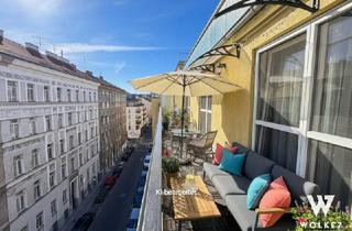 Wohnung kaufen in Naschmarkt, 1060 Wien, Helle 3-Zimmer-Wohnung mit gr. Terrasse nahe Naschmarkt | Klima | 3 Gehminuten U4 Pilgramgasse