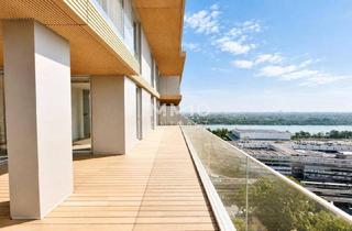 Wohnung kaufen in 1020 Wien, 65m2 Balkon über ganz Wien: Prater - Hochhaus-Luxus mit Rooftop Pool