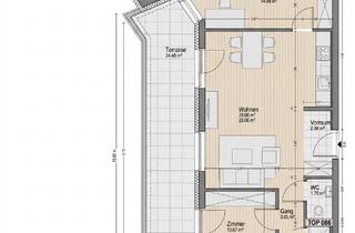 Penthouse mieten in 8020 Graz, Penthouse-Feeling I Große Terrasse im obersten Stock I 3-Zimmer-Wohnung