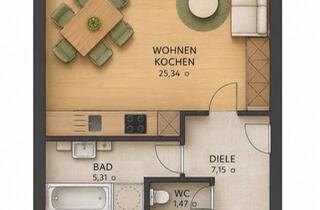 Wohnung kaufen in 6800 Feldkirch, Wohnen mit Weitblick, 2-Zimmer Dachwohnung im Grünen