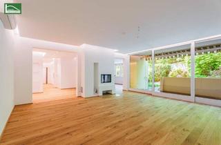 Wohnung mieten in Doktor-Heinrich-Maier-Straße 60, 1180 Wien, Exklusive Gartenwohnung in absoluter Ruhelage im 18. Bezirk – 4 Zimmer | ca. 204 m² | Terrasse, Garten, Pool & Sauna