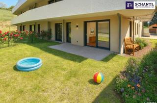 Wohnung kaufen in Hauptstraße, 2391 Kaltenleutgeben, FIRE SALE! Barfuß ins Gras. Direkt vom Wohnzimmer aus. Den Sommer bereits im eigenen Garten verbringen! TOP Neubauwohnung mit viel Freiraum! 3 Zimmer + Grün wohin das Auge reicht + Luftwärmepumpe!