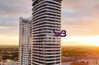 Wohnung mieten in 1220 Wien, Spitzenpreis-Erstbezug-2 Zimmer Mietwohnung mit 22m² Balkon- DANUBE FLATS –10. Stockwerk-Exklusives Wohnen im höchsten Wohnturm Wiens!