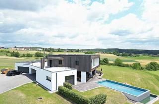 Einfamilienhaus kaufen in 7542 Gerersdorf bei Güssing, Architektenhaus in sonniger Ruhelage mit Spiral-Weinkeller, Infinity Pool, Burgblick und ca. 1 ha Eigengrund