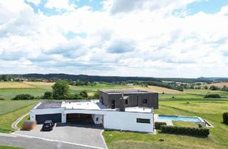 Einfamilienhaus kaufen in 7542 Gerersdorf bei Güssing, Architektenhaus in sonniger Ruhelage mit Spiral-Weinkeller, Infinity Pool, Burgblick und ca. 1 ha Eigengrund