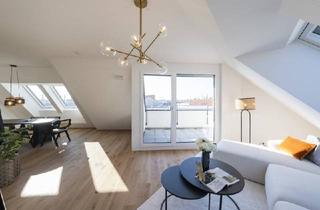 Wohnung kaufen in Ferchergasse, 1170 Wien, DG-Traum | Erstbezug, 3-Zimmer, Dachterrasse mit Wien-Blick, Abstellraum, Kellerabteil