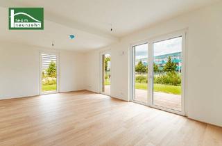 Wohnung kaufen in Gerasdorfer Straße, 1210 Wien, Idyllische Erdgeschosswohnung im energieeffizienten Neubauprojekt Hirschfeld - Naturnah wohnen
