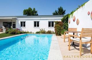 Haus kaufen in Kampstraße, 2344 Maria Enzersdorf, Großzügiger Bungalow mit Pool, Hochwertig Ausgebautem Untergeschoß und Bemerkenswerter Energieeffizienz in der Südstadt