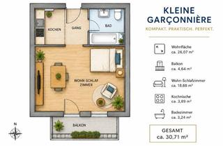 Wohnung kaufen in 6020 Innsbruck, INNSBRUCK - Langfristig vermietete Garconnière mit Südbalkon in Kliniknähe